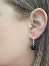 Black Agate Lever Back Earrings