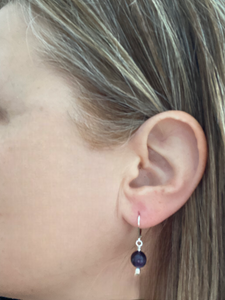 Amethyst Lever Back Earrings
