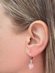Rose Quartz Lever Back Earrings